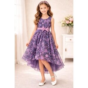 Monsoon Purple Sleeveless Dress 10 Year Old Girls Festive